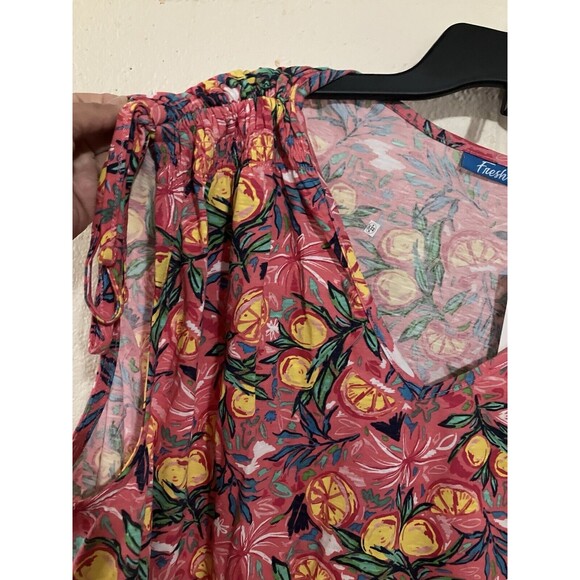 Fresh Lemon Print Sleeveless Blouse for Women XL Summer Top New with Tags NWT - Picture 6 of 7